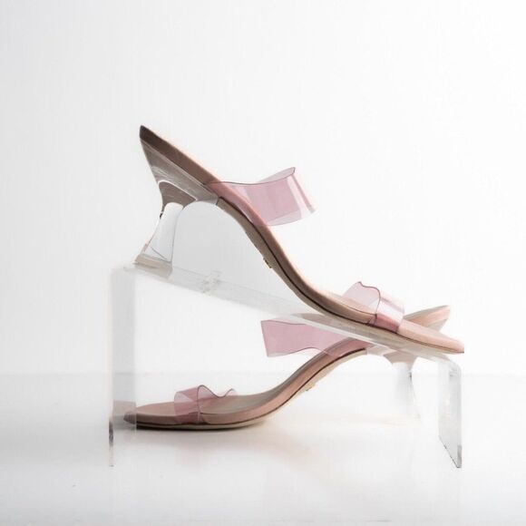 Stuart Weitzman Womens Kristal Clear Sandals Slides US 9.5 EU 40 Light Pink NWD - Picture 3 of 8